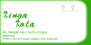 kinga kola business card